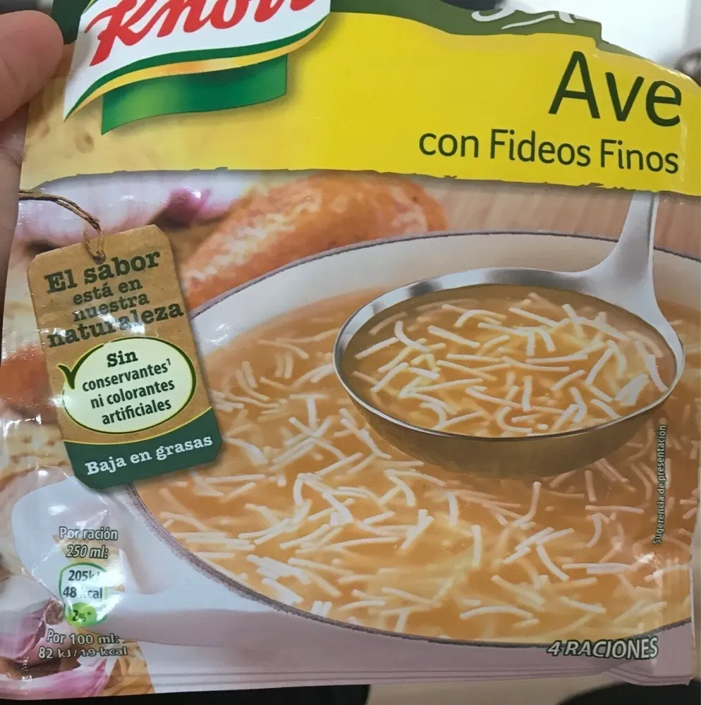 Sopa De Fideus En Sobre Knorr