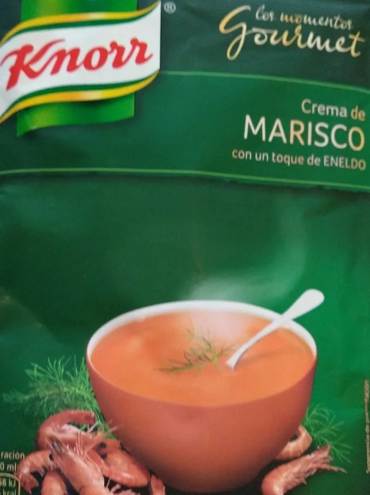 Crema de marisco con un toque de eneldo