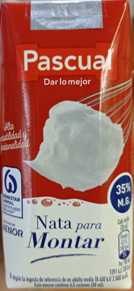 Nata para montar uht 35% m.g.