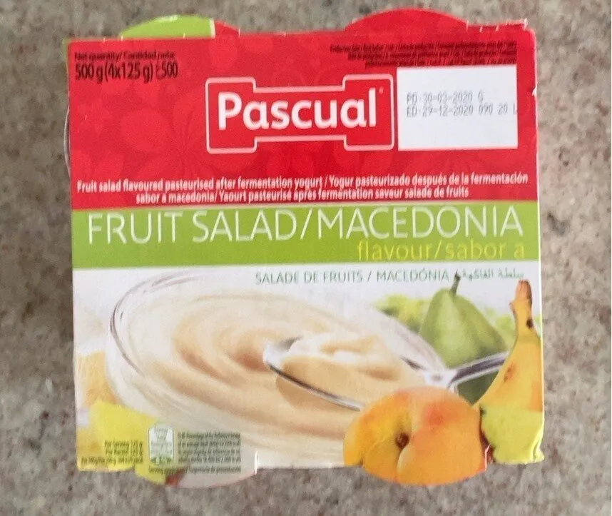 Yogur sabor macedonia