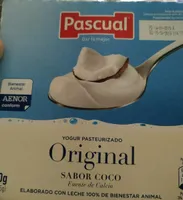 Yogur pasteurizado original sabor coco