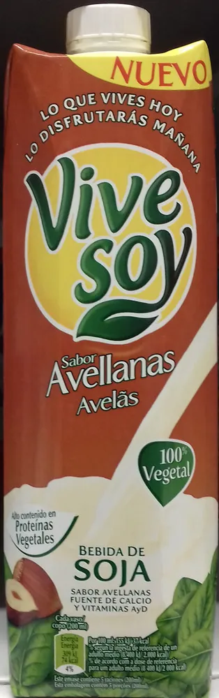 Bebida de soja sabor avellanas
