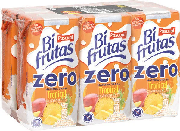 Zero tropical zumo de fruta con leche y vitaminas