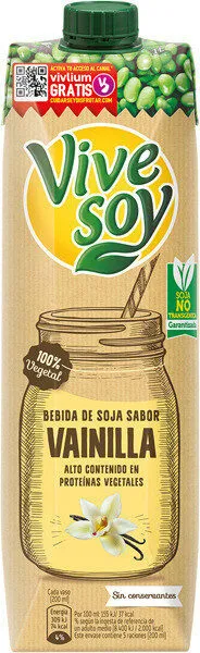 Bebida de soja sabor vainilla alto contenido
