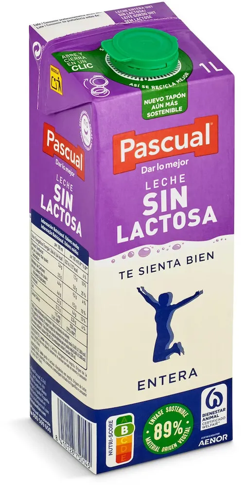 Leche entera sin lactosa