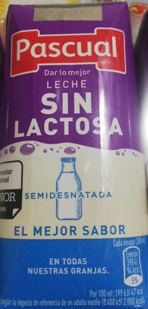 Leche Semidesnatada Sin Lactosa