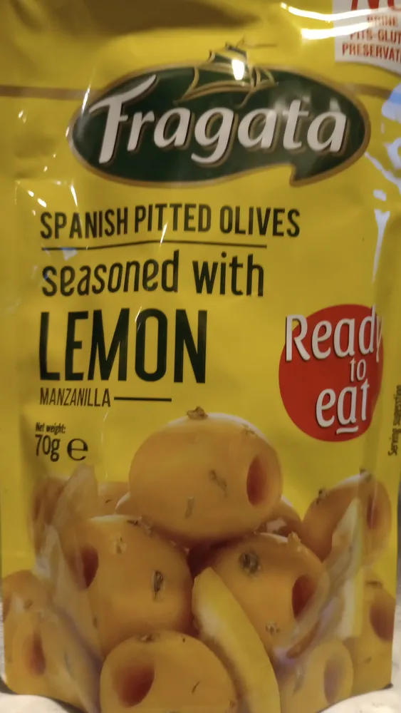Spanish Pitted Manzanilla Olives Seasoned with Lemon