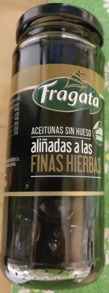 Aceitunas sin hueso, aliñadas a las finas hierbas