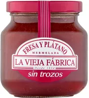 Mermelada de fresa y plátano sin trozos