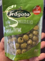 Aceitunas verdes deshuesadas con aceite de oliva ajo y tomillo