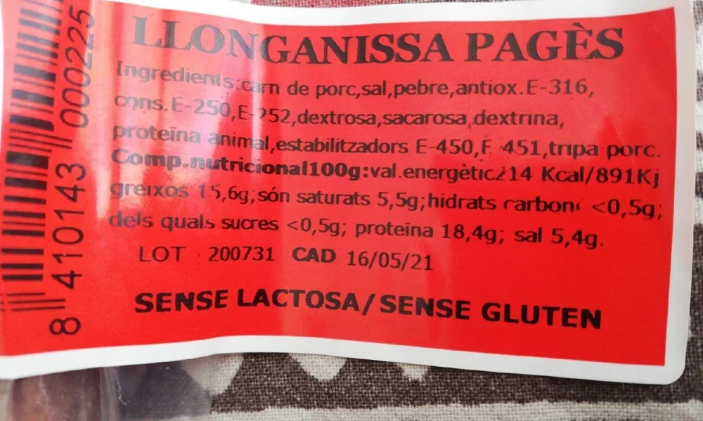 Llonganissa pagès