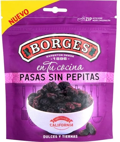 Pasas de California sin pepitas