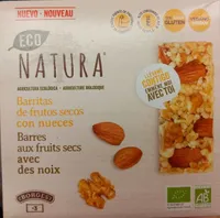 Barritas de frutos secos con nueces