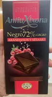 Chocolate negro 72% cacao con arándanos y sésamo