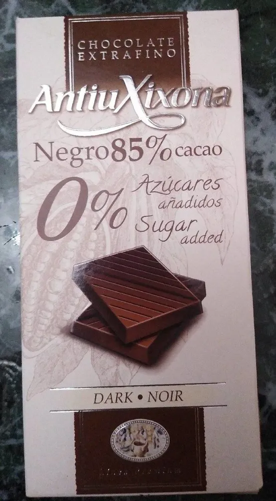 Chocolate Negro 85% Cacao Sin azúcares añadidos