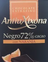 Chocolate negro 72% cacao con naranja