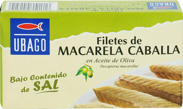 Filetes de caballa aceite de oliva bajo contenido sal