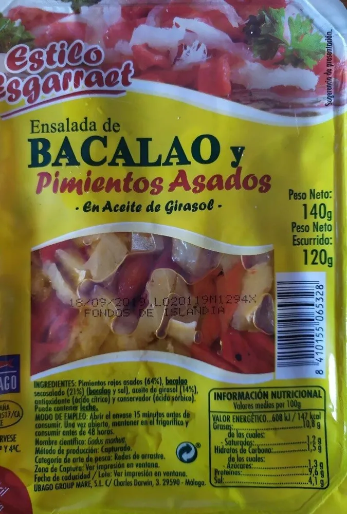 Ensalada de Bacalao y Pimientos Asados