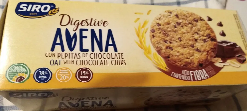 Digestive avena con pepitas de chocolate