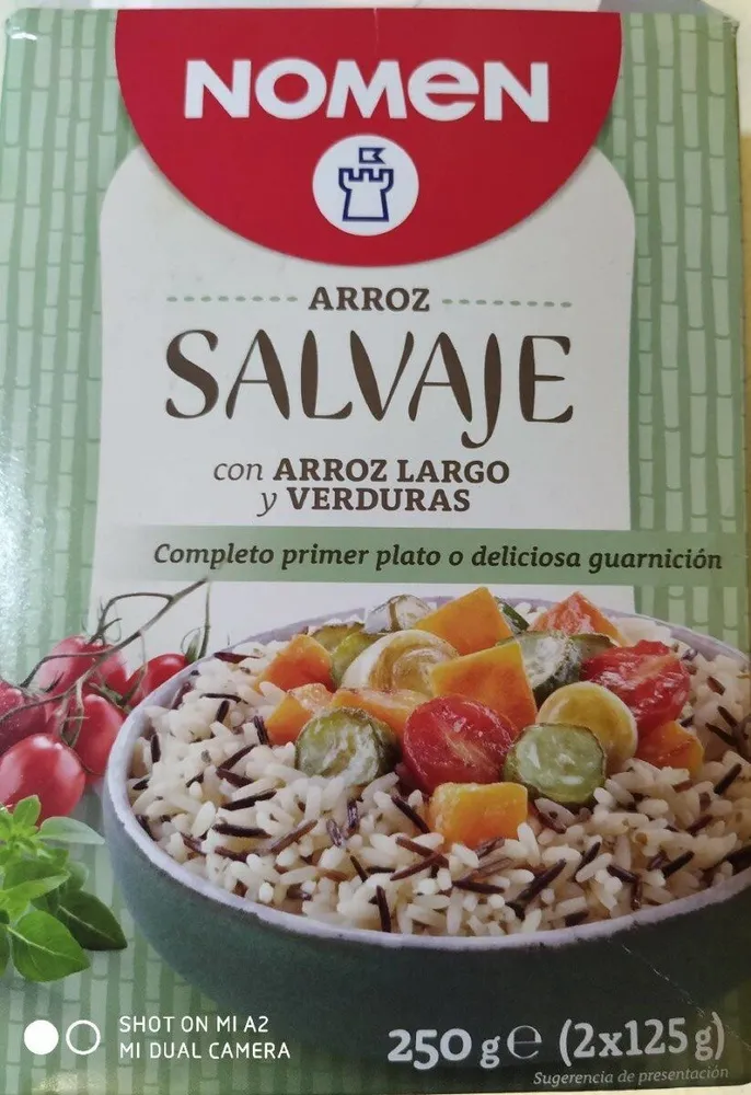 Arroz salvaje con arroz largo y verduras