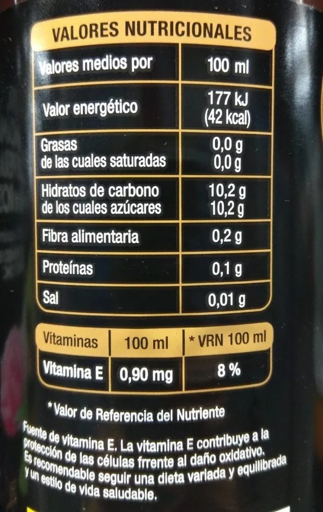 Zumo manzana, granada y grosella