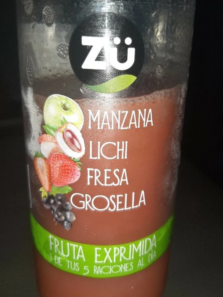 FRUTA EXPRIMIDA Manzana, lichi, fresa y grosella