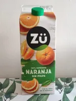 Zumo de naranja exprimido sin pulpa