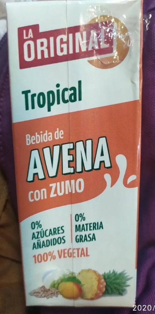 Bebida de avena con zumo