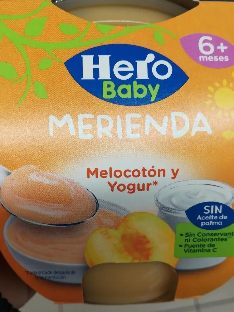 Merienda melocotón y yogur