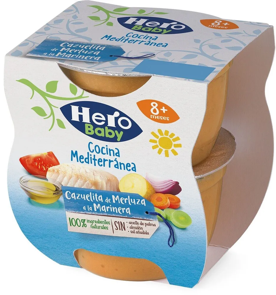 Cocina mediterránea cazuelita de merluza a la marinera