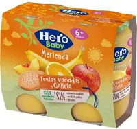 Merienda frutas variadas y galleta