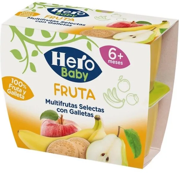 Fruta multifrutas selectas con galletas