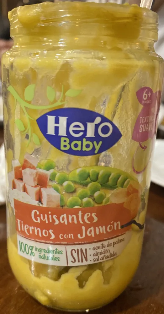 Guisantes tiernos con jamón