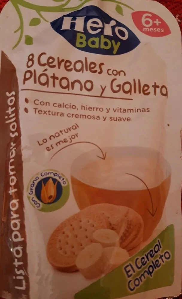 8Cereales con plátano y Galletas