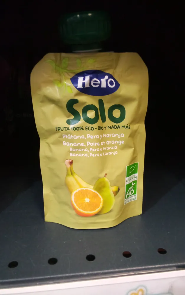 Solo plátano, pera y naranja