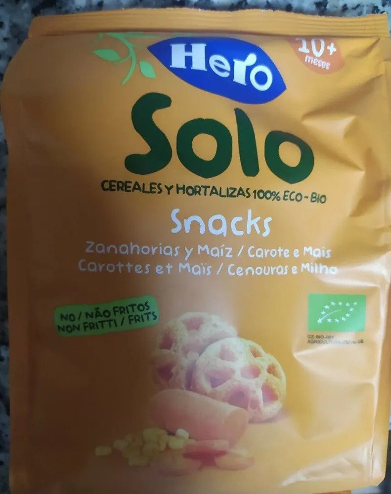 Snacks zanahorias y maíz