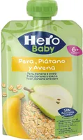 Fruta triturada pera, plátano y avena