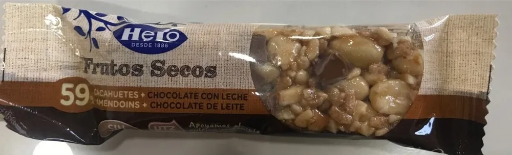 Barrita cacahuete y chocolate con leche
