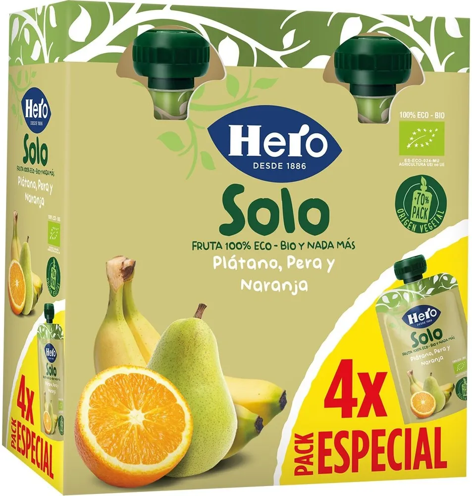 Solo fruta  Plátanl, Pera y Naranja