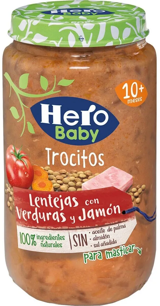 Trocitos Lentejas con verduras y jamon