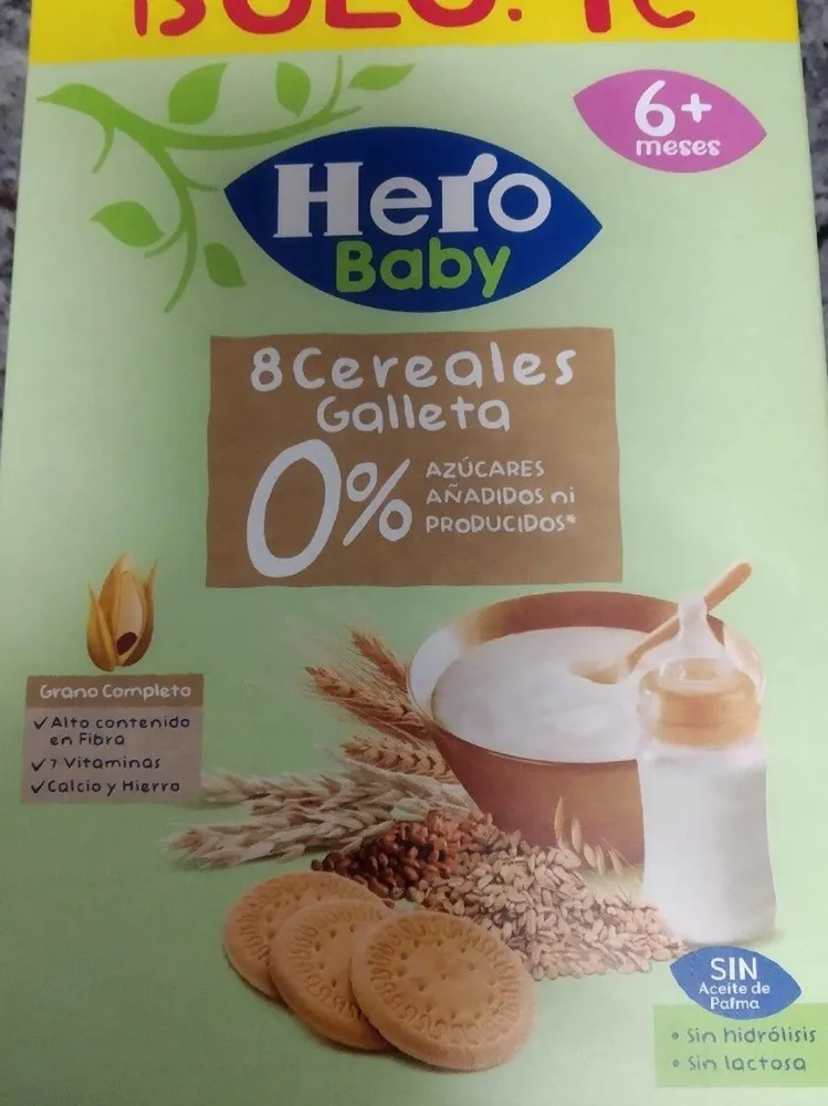 Hero baby 8 cereales galleta 0%