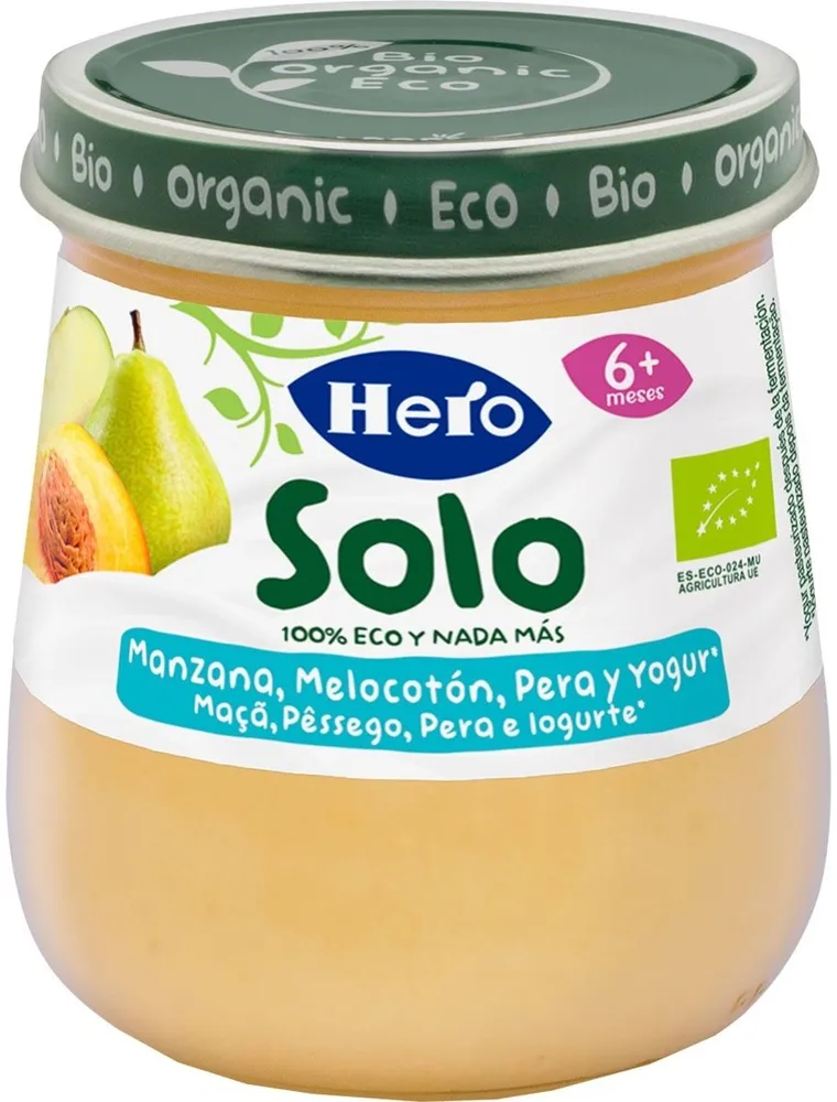 Manzana melocoton pera y yogur