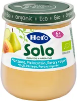 Manzana melocoton pera y yogur