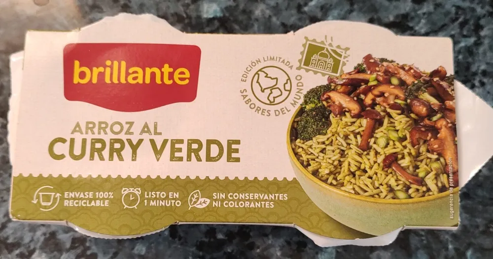 Arroz al curry verde