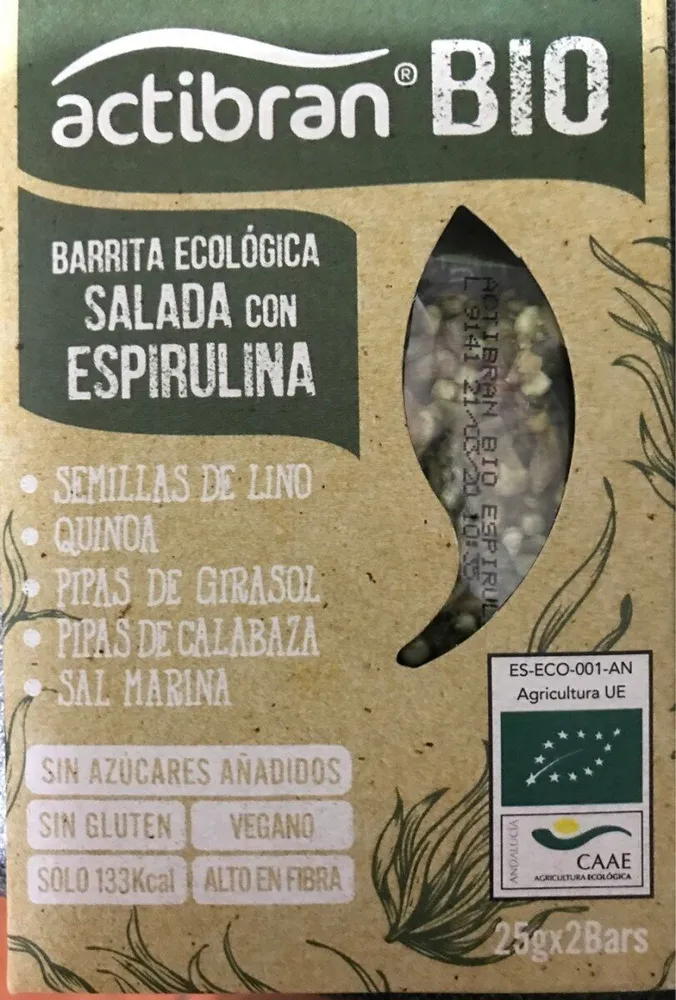 Barrita ecológica salada con espirulina