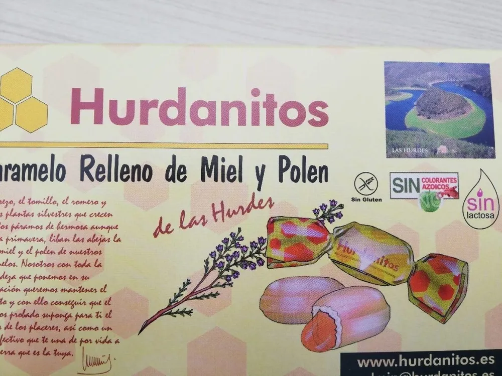 Caramelos rellenos de miel y polen