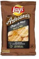 Artesanas Chips de Maíz, sal, pimienta y un toque de ajo tostado