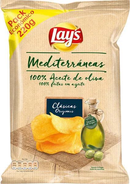Mediterráneas patatas fritas clásicas aceite