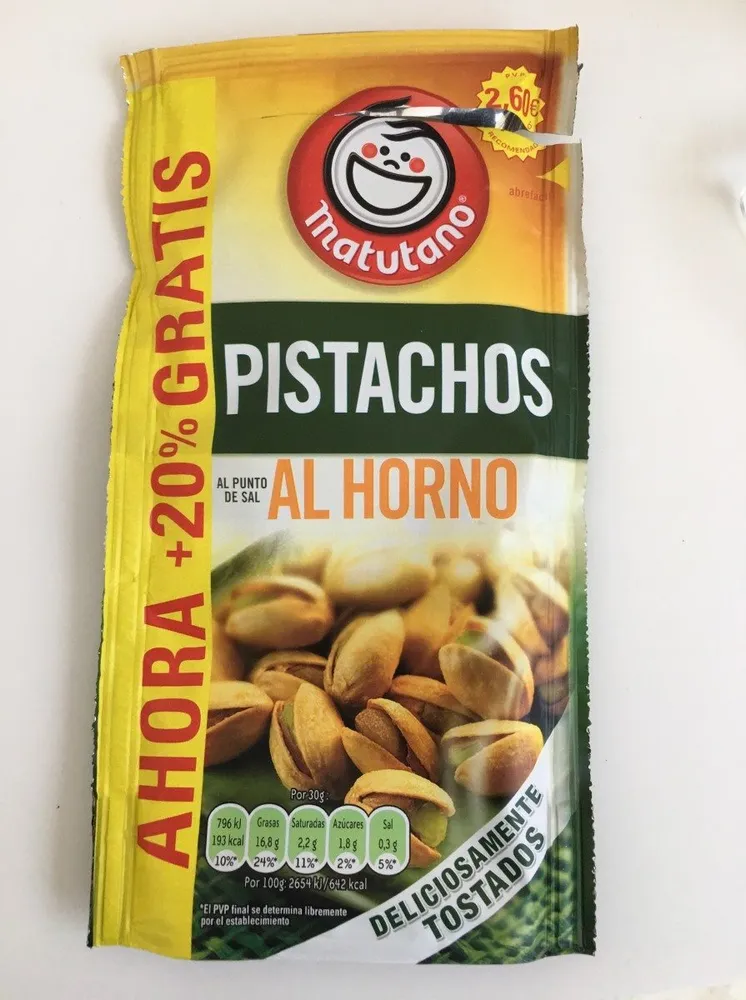 Pistachos horno