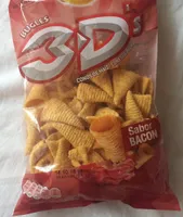 3D's bugles, conos de maíz sabor bacon